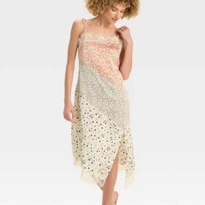 Future Collective Lace trim midi slip dress